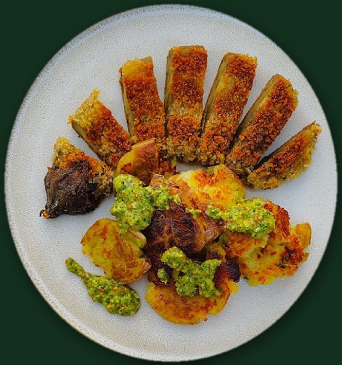 Auberginen-Schnitzel-Bites