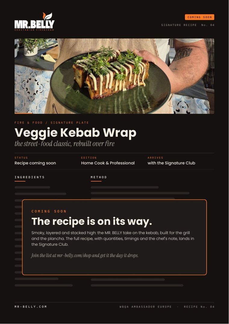 Recipe card announcement: Veggie Kebab Wrap, coming soon
